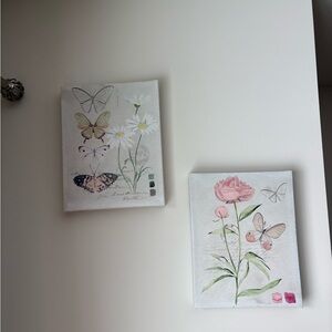 Floral and Butterfly Canvas Art Set